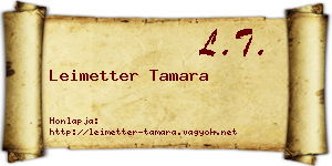 Leimetter Tamara névjegykártya